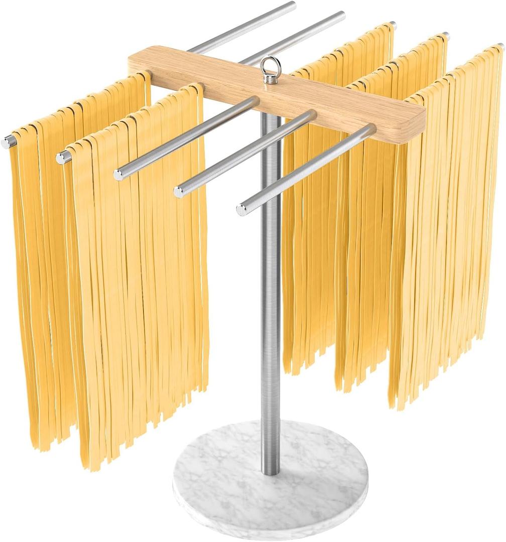 Pasta Drying Rack, Large Noodle Drying Rack with Stable Marble base, Easy to Use and Transfer for Drying Pasta and Cooking.