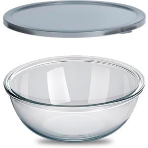 OZY 6.3 Quart Large Glass Mixing Bowl with Lid,Large Glass Bowl for Sourdough Bread Making,Kitchen Salad Bread Storage