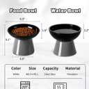 LoeJan Elevated Cat Food and Water Bowls Set, Extra Wide and Raised Ceramic Feeder, Anti-Vomit Whisker-Free Pressure Feeding Bowl for Kittens Adult Small Dogs (Black)