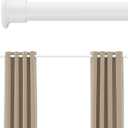 Tension Curtain Rod by EZFurni,42-123 Inches,Heavy Duty Tension Rods for Windows, No Drilling Adjustable Curtain Rod for Patio, Hold Up Blackout Curtains and Non Slip, White