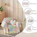 3D Bubble Mat Faux Fur Couch Cover,Thick Faux Rabbit Fur Couch Cover,L Shaped Sofa Slipcovers for Home Decoration and Dogs,Cats(Rainbow, 71" x 118")