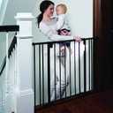 Toddleroo by North States - Light The Way Baby Gate: Metal Safety Gate for Stairs & Doorways with Light Sensing LED - Adjustable 28.5 to 38.25 Inches Wide - 29.3 Inches Tall - Matte Bronze