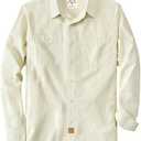 Dubinik® Chambray Shirt Men Long Sleeve Cotton Work Shirts with 2 Pockets Casual Button Down 2XL