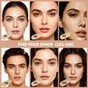 6-in-1 Makeup Infused with 1% Hyaluronic Acid- Matte + Poreless Liquid Foundation For A Glowing & Soft-Focus Look, Suitable for All Skin Types (201 Medium, 6-in-1 Makeup Foundation)