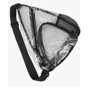 Outdoor Transparent Pvc Sling Bag Lightweight Chest Pack for Men Women for Cycling Hiking Travel and Daily Use Clear/Black
