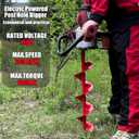 1500W Electric Post-Hole Digger with 6-Inch Auger Bit, Earth Auger Drill, Auger Bit Earth Auger, Ideal for Post Hole Digging, Drilling, Tree Planting, Red