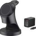 Wireless Charger, 3 in 1 Magnetic Wireless Charger Stand, Fast Wireless Charging Dock for iPhone17/16/15/14/13/12 Series, Apple Watch Series, AirPods Pro. (Black)