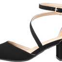 DREAM PAIRS Women's Closed Pointed Toe Low Chunky Heels Pumps Ankle Strap Wedding Business Dressy Shoes Size 11