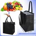 10 Pack Large Insulated Grocery Bags Reusable Shopping Bags with Zippered Top 13 x 12 x 7 Inch Thermal Cooler Totes Bulk with Handles for Hot Cold Food Delivery Refrigerator (Blue and Black), approx. 13 x 12 x 7 inches/ 33 x 30.5 x 18 cm
