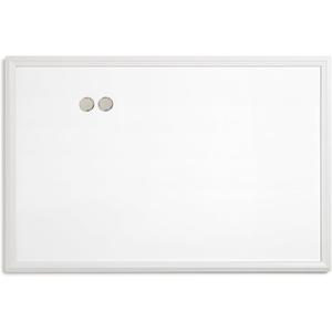 U Brands Magnetic Dry Erase White Board, 30" x 20", Wall Mounted Whiteboard with White Wood Farmhouse Frame, Includes 2 Silver Magnets, Home, Office, Classroom Dry Erase Board