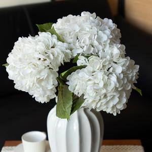 3PCS 22 inch Lifelike Artificial Hydrangea Large Real Touch Flowers Artificial Flowers Dry Flowers Outdoor Wedding Christmas Office Family Party Living Room Table Decoration (White)