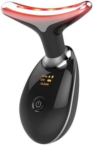 MCSYPOAL 7-in-1 Deplux Face Neck Massager for Skin Care at Home, Facial Massager Glossy Black