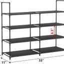 FIDUCIAL HOME 4 Tiers Shoe Rack Organizer 16-20 Pairs Stackable Shoe Storage Shelf Durable for Closet Entryway, Black