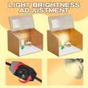 Wooden Chicken Brooder Box Kit with Heating Lamp, Thermometer, Food & Water Feeders, 15.7x11.8x11.8 Inch, Complete Small Pet Nursery Set with Ventilation, Digital Temperature Control