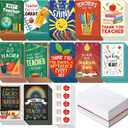 Fuyoooo Teacher Appreciation Cards 120 Sets, 4x6 Thank You Cards for Teachers from Students, Bulk Postcard with Envelopes Stickers, End of School Year Teacher Appreciation Week Gifts(Classic)