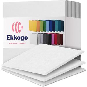 Acoustic Panels 12-Pack Soundproof Wall Panels 12"X12"X0.4" Sound Panels High Density Sound Dampening Panels - [White Square]