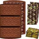 2 PCS Dubai Chocolate Bar Molds, Deep Stuffed Bar Mold Large Thick Silicone Molds for Filling Knafeh Pistachio Chocolate Bar (Pyramid)