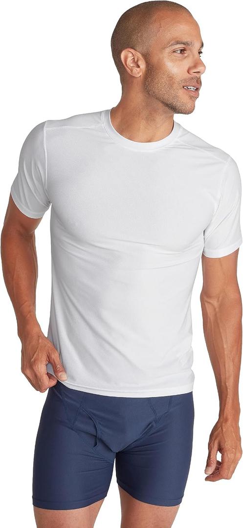 ExOfficio Men's Give-N-Go 2.0 Crew Neck - Breathable Durable Easy Care Travel Undershirt (White), 
X-Large