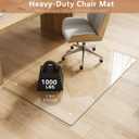 Tempered Glass Chair Mat for Carpet & Hard Floor, 36"x46" Office Chair Mat - Heavy Duty & Scratch Resistant, Non-Slip Pads, Rounded Corners & Polished Edges