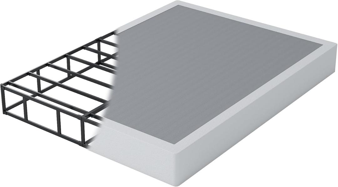 9 Inch Queen Size Box Spring for Bed,Heavy Duty Box Spring with Fabric Cover,Noise Free,Easy Assembly,2500LBS Weight Capcity Metal Mattress Foundation,Non-Slip