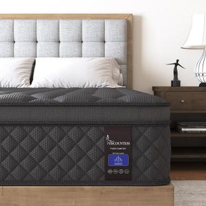 King Mattress, 10 Inch Hybrid Mattresses Medium Firm for Back & Lumbar Support, 100 Night Trial, Individual Pocket Spring Mattresses for Motion Isolation & Pressure Relief