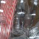 Yinkin 20 Set 10 oz Plastic Milk Bottles with Straws Metal Lids Clear Plastic Containers for Dairy Milk Party Bottle for Juices Shakes Smoothies(Red, White)