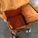 Carritos de compras para comestibles, carrito plegable con ruedas giratorias delanteras dobles de 360, impermeable, extrable, forro de lona con cubierta para lavandera, comestibles (Naranja)