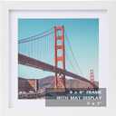 OMISHE 9x9 inch Picture Frame White for Wall Hanging or Tabletop Poster, Frame Display 7x7 inch with Mat or 9x9 Without Mat, Square Wall Gallery Photo Frame, White