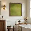Vintage Framed Green Abstract Wall Art, Modern Sage Green Canvas Prints Artwork for Walls, Contemporary Minimalist Square Pictures for Living Room Bedroom Dining Room Bathroom Wall Decor, 24x24 In