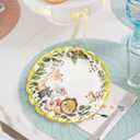 2 x 50Pcs Woodland Animal Paper Plate Forest Animals Disposable Plates 9 & 7 Inch Baby Shower Scalloped Dinner Dessert Plates for Birthday Supplies