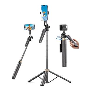 72" Phone Tripod, Tripod for iPhone with Wireless Remote Control, Portable Selfie Stick for iPhone, Live Streaming, Video Recording, Compatible with Cell Phones, Cameras