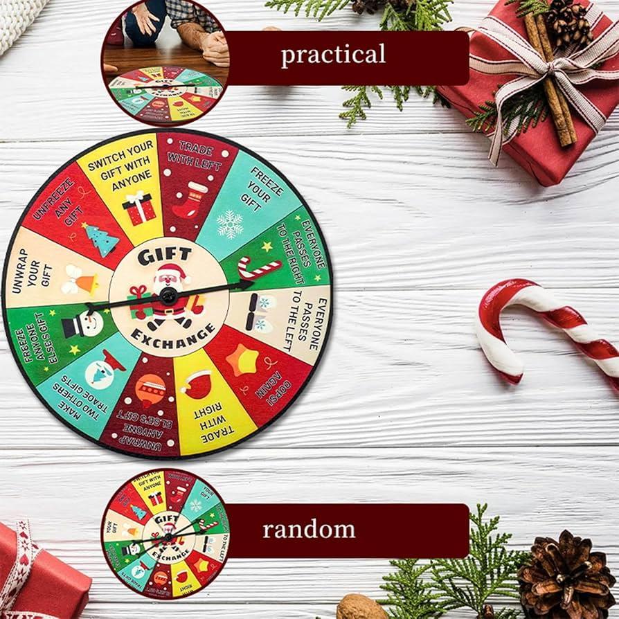 Christmas Game Gift Exchange Spin 10" Exchange Gift for Boys Girls Adults|| Party Games & Activities| Party Supplies | Greeting Cards & Party Supply |Home & Garden