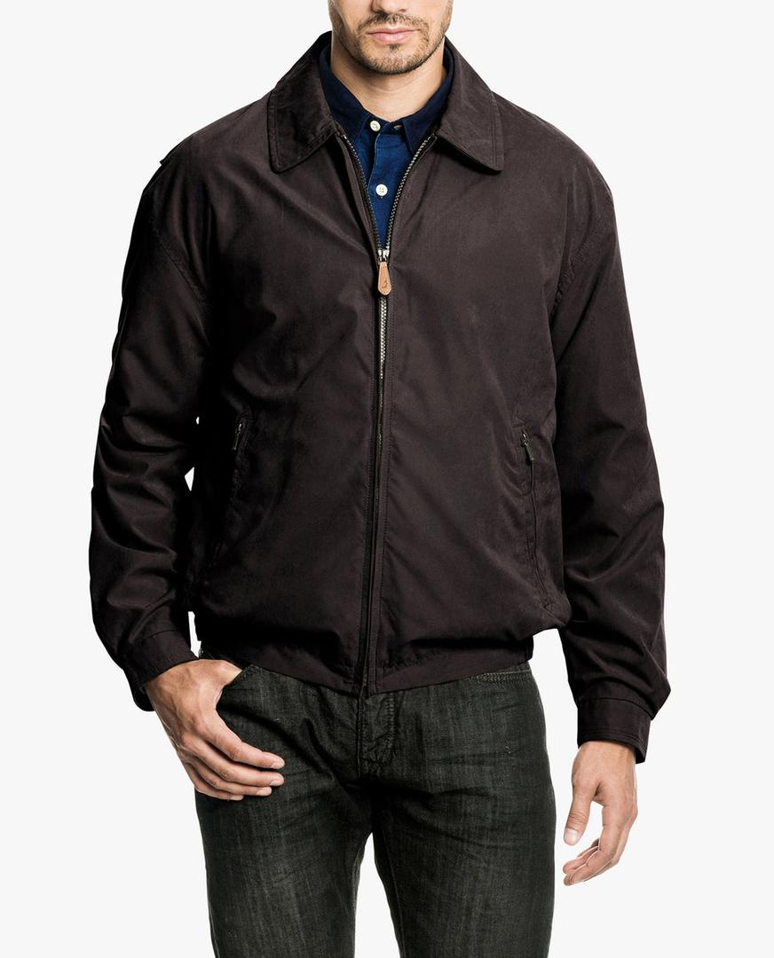 AUBURN LIGHT WEIGHT ZIP FRONT GOLF JACKET Dark Brown 3XT