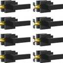 Passage Door Lever, 8 Pack Matte Black Interior Door Handles for Hallway and Closet, Heavy Duty Square Interior Keyless Door Handles Non-Locking Door Knobs for Right & Left Side Door