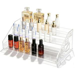 12 Inchs Acrylic Tiered Display Stand 4 tier Acrylic Riser Display Shelf Stands for Cosmetic Nail Polish Makeup Cookies Perfume