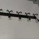 Dseap Coat Rack Wall Mount - 38 Long 10-Tri-Hooks Heavy Duty Coat Hanger Rail Wall Hooks for Hanging Coats Hats Clothing Clothes Purse Mudroom Entryway, Black