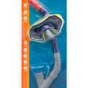  Mask and Snorkel Combo - Snorkeling, Diving, and Swimming-Adult-Tempered Glass-Silicone-Flex Tube-Snorkel Dry top-Splash Guard