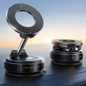 JOYROOM Vacuum Magnetic Phone Holder for Car, Strongest Suction Cup Phone Mount, 360 Adjustable Magsafe Car Mount, Foldable Car Phone Holder for iPhone 16 Pro Max 15 14 13 12 Plus/Android (Black)
