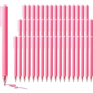 deegtran Pens Bulk, 50 Pack Smooth Pink Ink Ballpoint Pen, Wholesale Retractable Pens, No Bleed Aesthetic Click Pen Medium Point, 1.0MM