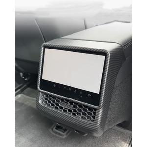 Carbon Fiber Pattern AC Vents Cover, Highland Model y Rear Center Console Air Vent Cover Compatible with Tesla Model Y Juniper and Model 3 Highland (Matte Carbon Fiber)