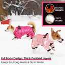 AOFITEE Dog Coat, Waterproof Dog Jacket for Winter, Warm Fullbody Dogs Snowsuit, Winter Coat for Small Dogs, Zip Up Pet Puffer Jacket Fleece Vest, Outdoor Reflective Cold Weather Pet Coats, Medium