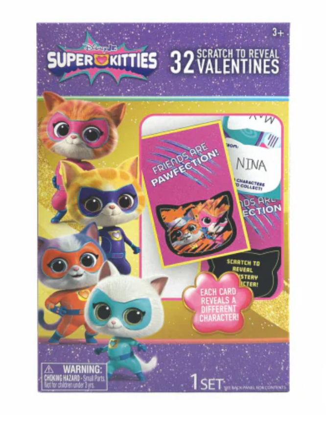 Disney Jr Super Kitties Scratch to Reveal Valentine Cards, Pack of 10 