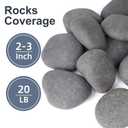 Pulovin 20 lbs River Rocks for Landscaping, 2"-3" Natural Rocks for Aquarium, Fish Tank, Decorative Garden Stones for Plants, Flower Pots, Vase, Walkways