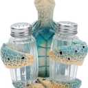 Hodao ocean animals indoor home decorations sea turtle decorative figurines kitchen organization and storage-Ocean Theme kitchen decor salt and pepper shakers holder set ocean animal gifts (Turtle)