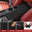 KBH Center Console Armrest Cover Replacement for Lexus IS200t IS250 IS300 IS350 2014 2015 2016 2017, Middle Console Arm Rest Lid Skin Upholstery, Vinyl Leather, Black-Red Stitch
