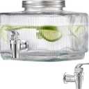 VEVOR Beverage Dispenser, 0.8 Gallon Drink Dispensers for Parties, Glass Juice Dispenser with No-Drip Spigot and Lid, Iced Tea Lemonade Juice Water Dispensers for Restaurants, Hotels, Parties