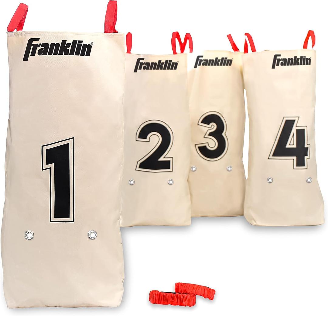 Franklin Sports Franklin Field Day Potato Sack Race Bags & 3-Legged Race Bands Game Kit - Great for Kids - 2 Games in 1