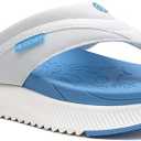 ONCAI Orthopedic Flip Flops Women with Arch Support Ladies Orthotic Recovery Sandals 2025 Comfortable Plantar Fasciitis Slip On Walking Sandal for Womans Indoor Casual Summer (Blue-White), Size: 7