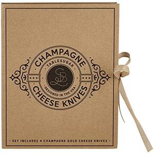 Santa Barbara Design Studio Gift Set Kitchen Essentials TableSugar Kraft Cardboard Book Gift Box, 4-Pieces, Champagne Gold Cheese Knives