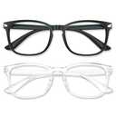 WINTOO Blue Light Glasses for Woman Men | 99% Blue Light Blocking Glasses for Computer Gaming TV Phone Screen Square Frame | Anti Eyestrain & UV Glare Protection - 2 Pair